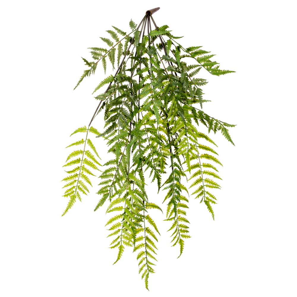 34" Green Bracken Fern Hanging Bush UV