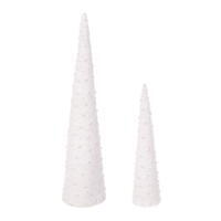 16" & 24" White Pearl Cone Tree 2/Set