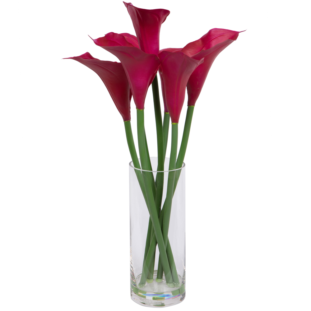 24" Purple Calla Lilies in Acrylic Water