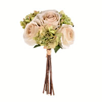Vickerman 13" Artificial Rose and Hydrangea Bouquet