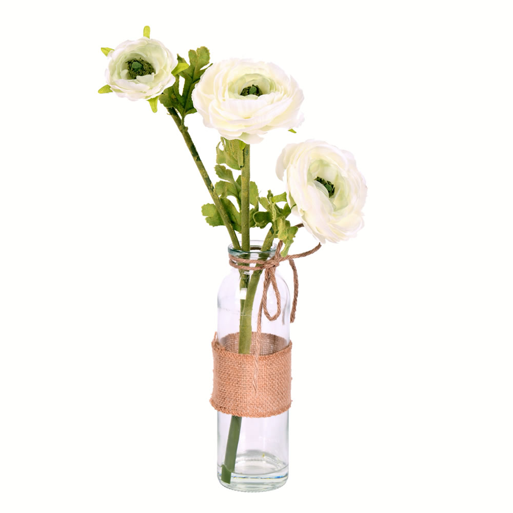 Vickerman Artificial 15" Camellia in Glass
