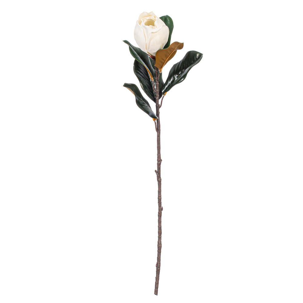 28" White Magnolia Flower Lvs Spray 2/Bg