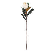 28" White Magnolia Flower Lvs Spray 2/Bg
