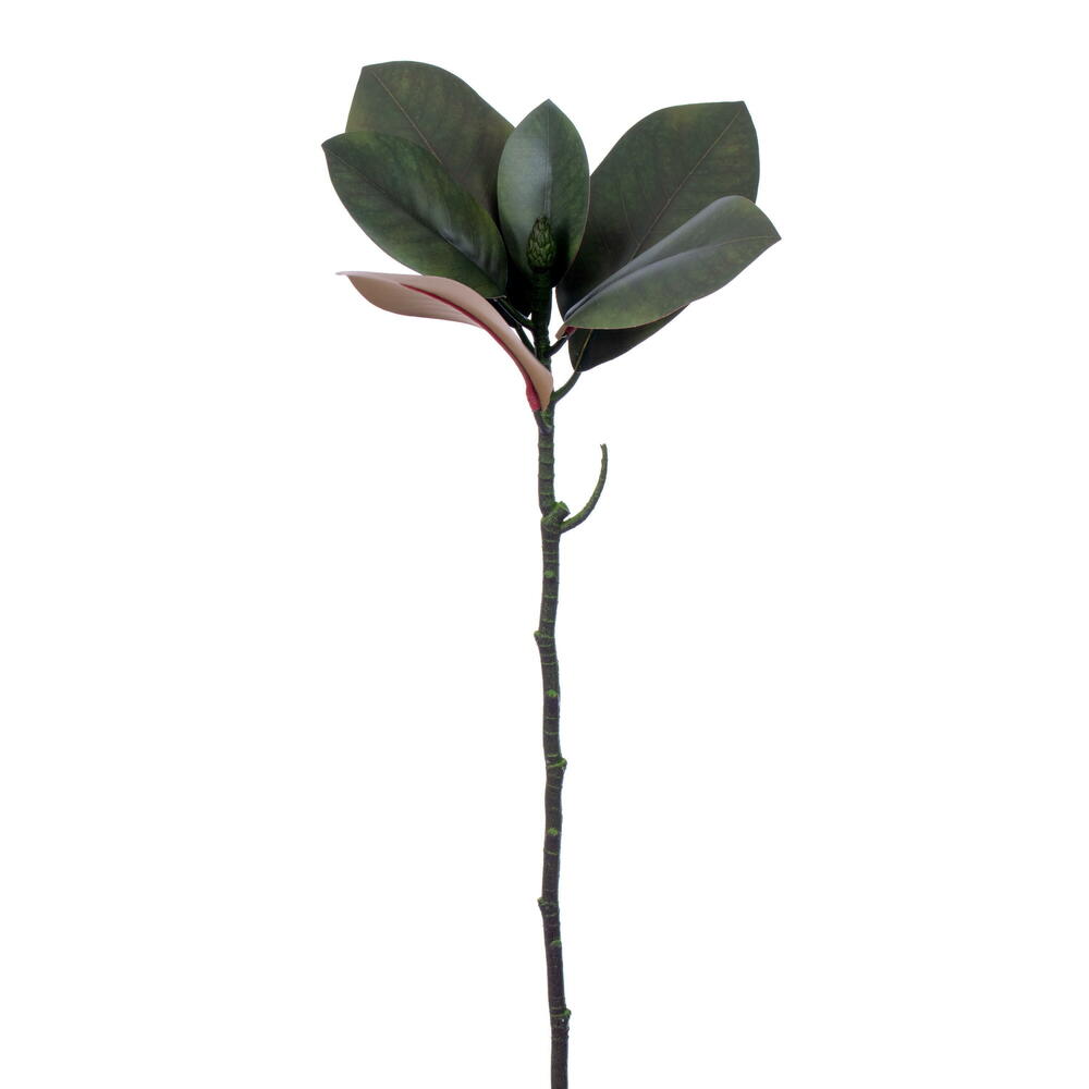 24" Green Magnolia Spray 6 Leaves 4/Bag