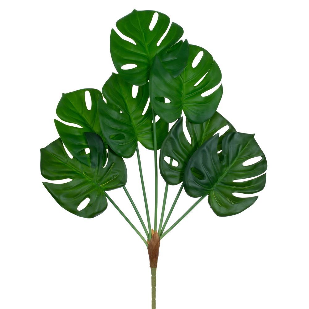27" Green Monstera Bush 7Leaf FT UV 2/Bg