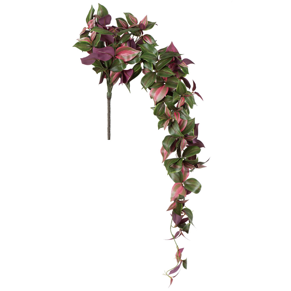 Vickerman Artificial Green and Red Leaf Hanging Bush