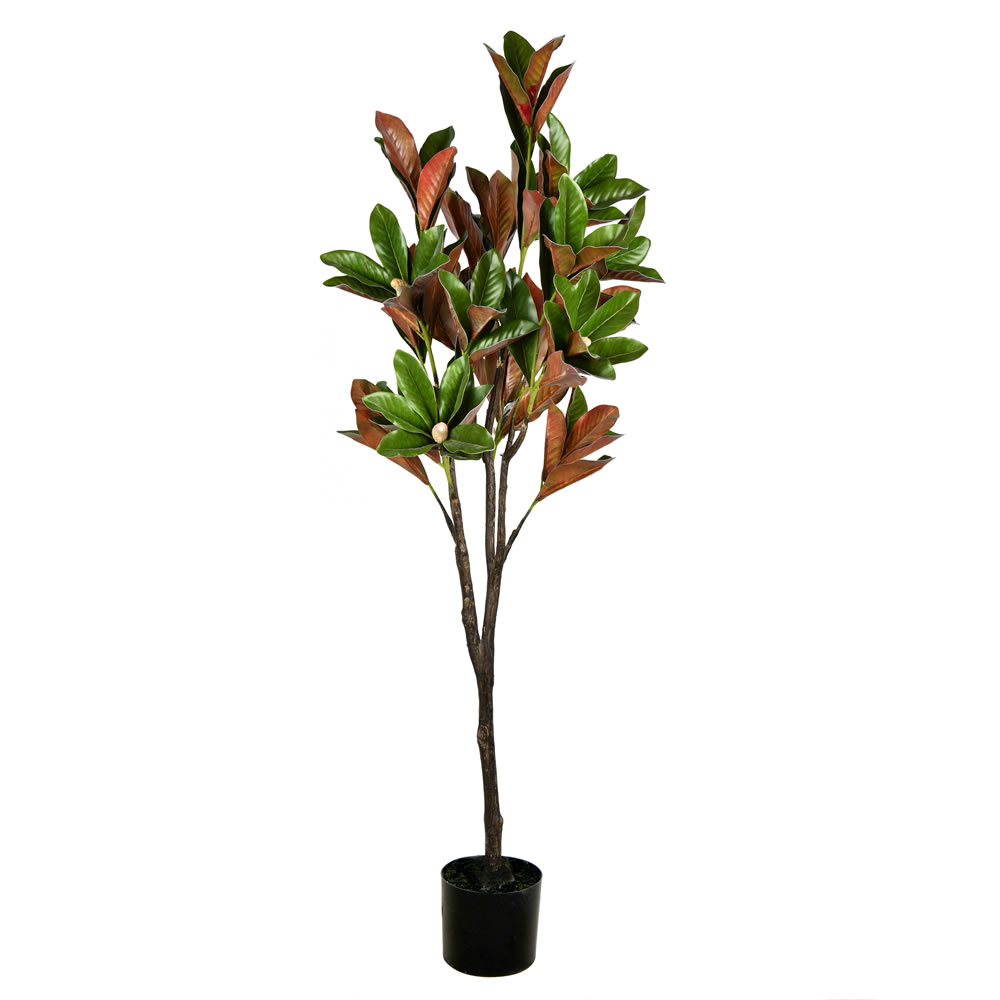 Vickerman Artificial Green Magnolia Tree in Pot