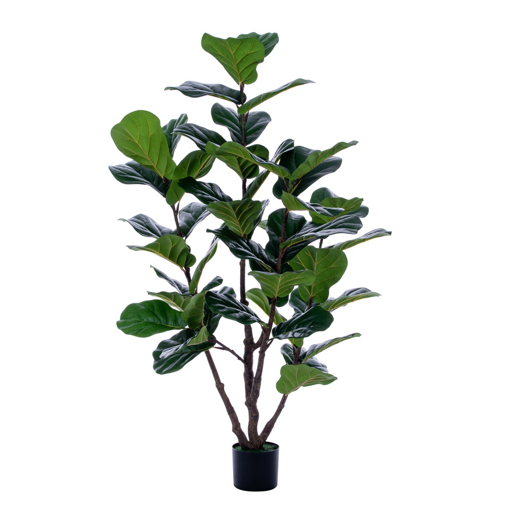 Vickerman Artificial Potted Green Fiddle Leaf Tree