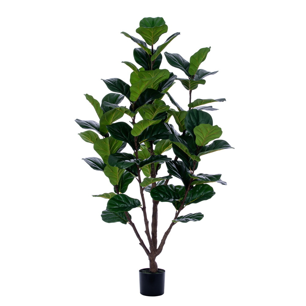 Vickerman Artificial Potted Green Fiddle Leaf Tree