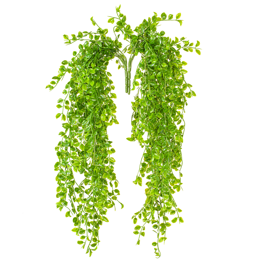 Vickerman Artificial Mini Leaf Hanging Bush, 2/pk