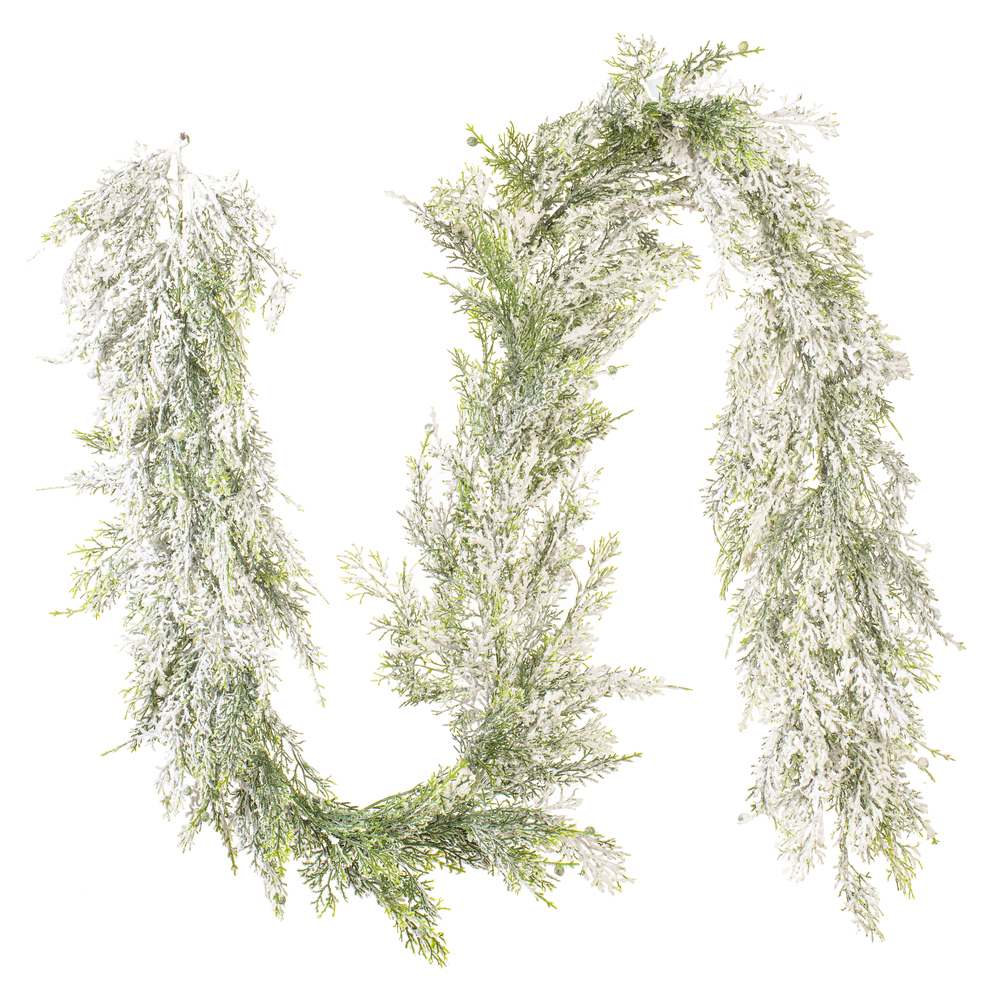 Vickerman Artificial Snowy Cedar Garland