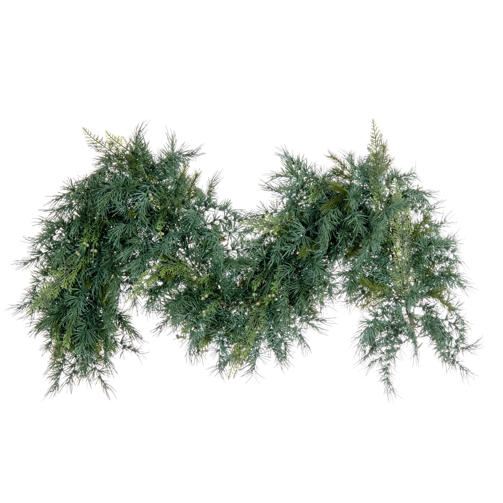 Vickerman Artificial Mixed Fern Cedar Doublesided Garland