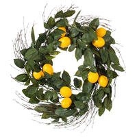 Vickerman Artificial Green and Yellow Salal Leaf Lemon Collection