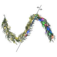 6' Green Boxwood Garland 50WWLED UV