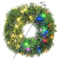 24" Green Boxwood Wreath 35WWLED UV