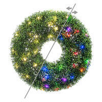 32" Green Boxwood Wreath 50WWLED UV