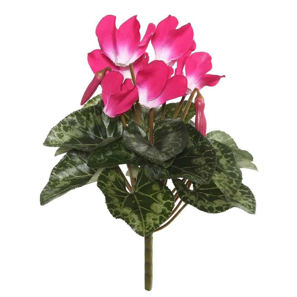 Vickerman 11" Artificial Polyester Cyclamen Bush