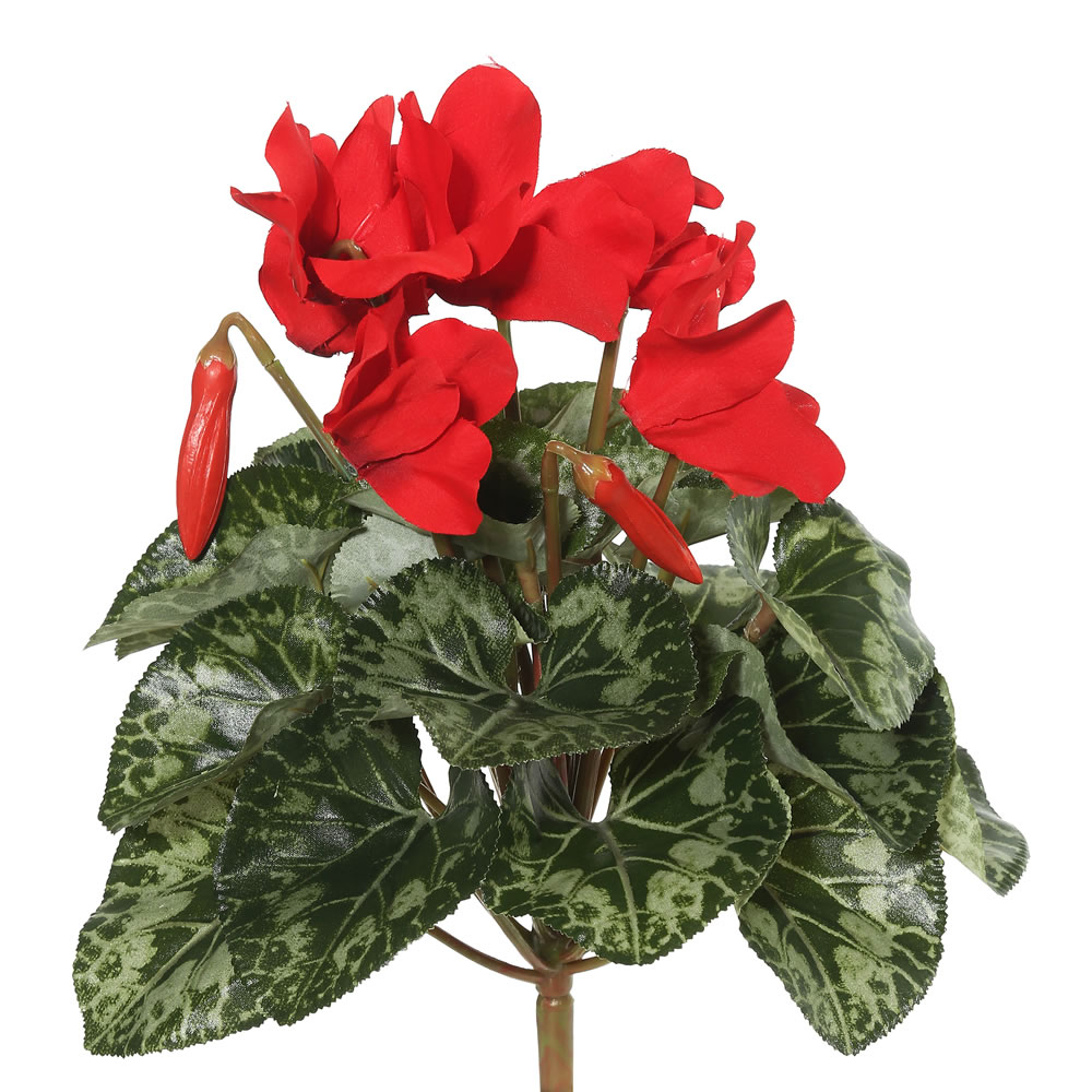 Vickerman 11" Artificial Polyester Cyclamen Bush