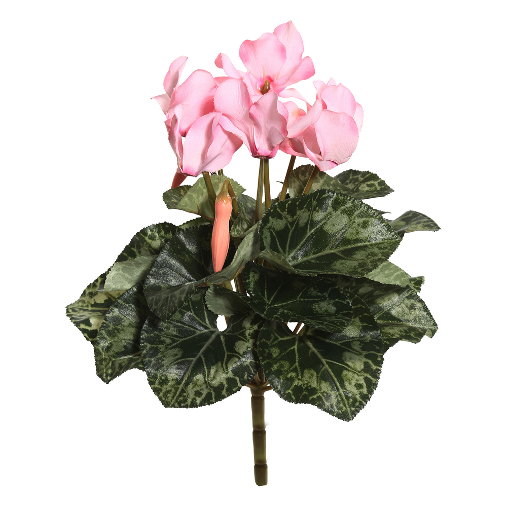 Vickerman 11" Artificial Polyester Cyclamen Bush