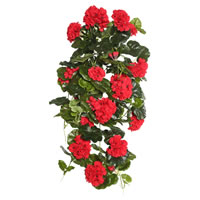 Vickerman Artificial Polyester Geranium Hanging Bush