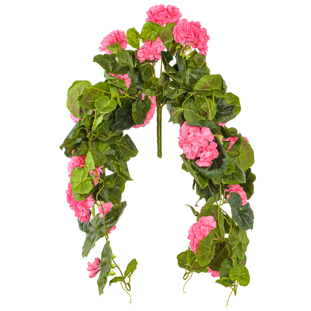 Vickerman Artificial Polyester Geranium Hanging Bush