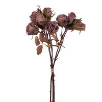 Vickerman Artificial 16.5" Dried Rose Bundle