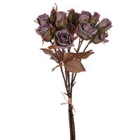 Vickerman Artificial 16.5" Dried Rose Bundle