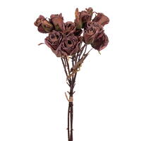 Vickerman Artificial 16.5" Dried Rose Bundle