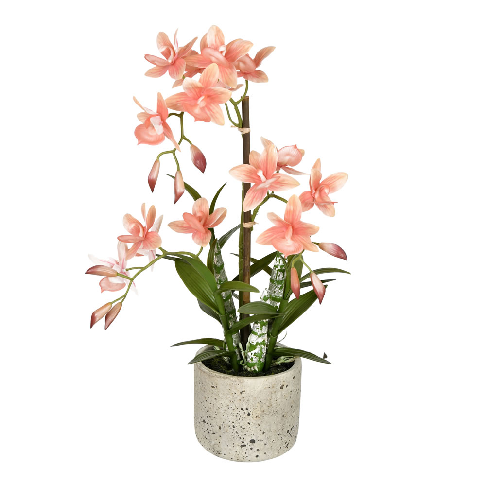 Vickerman Artificial 19" Deluxe Potted Cycnoches