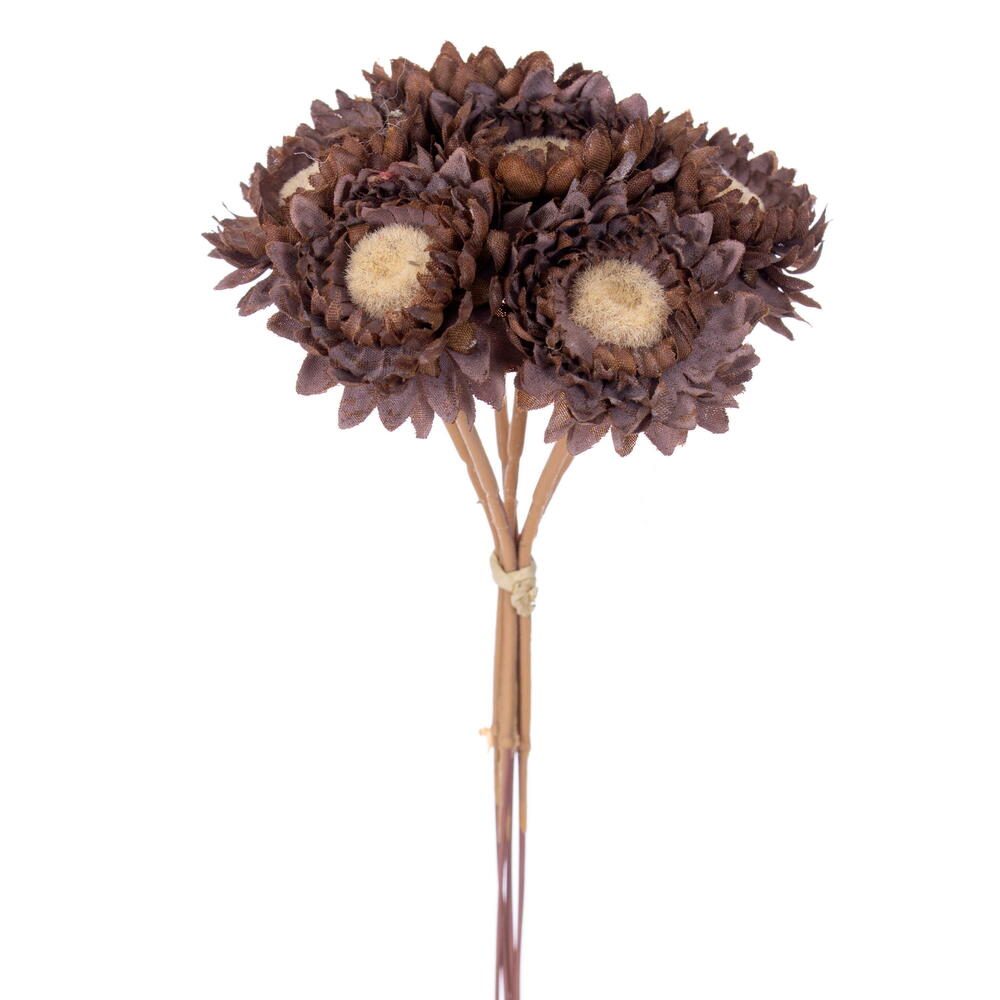 Vickerman 7" Artificial Daisy Stem, 6 per Bundle