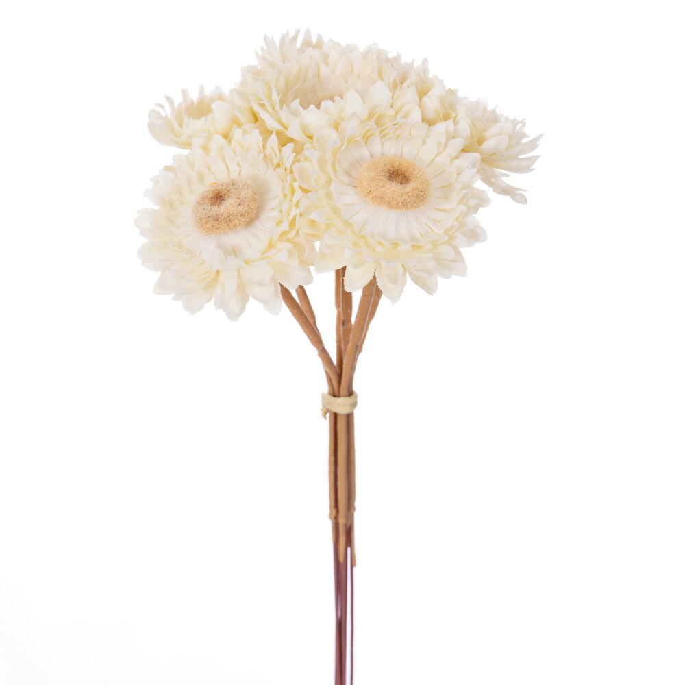 Vickerman 7" Artificial Daisy Stem, 6 per Bundle