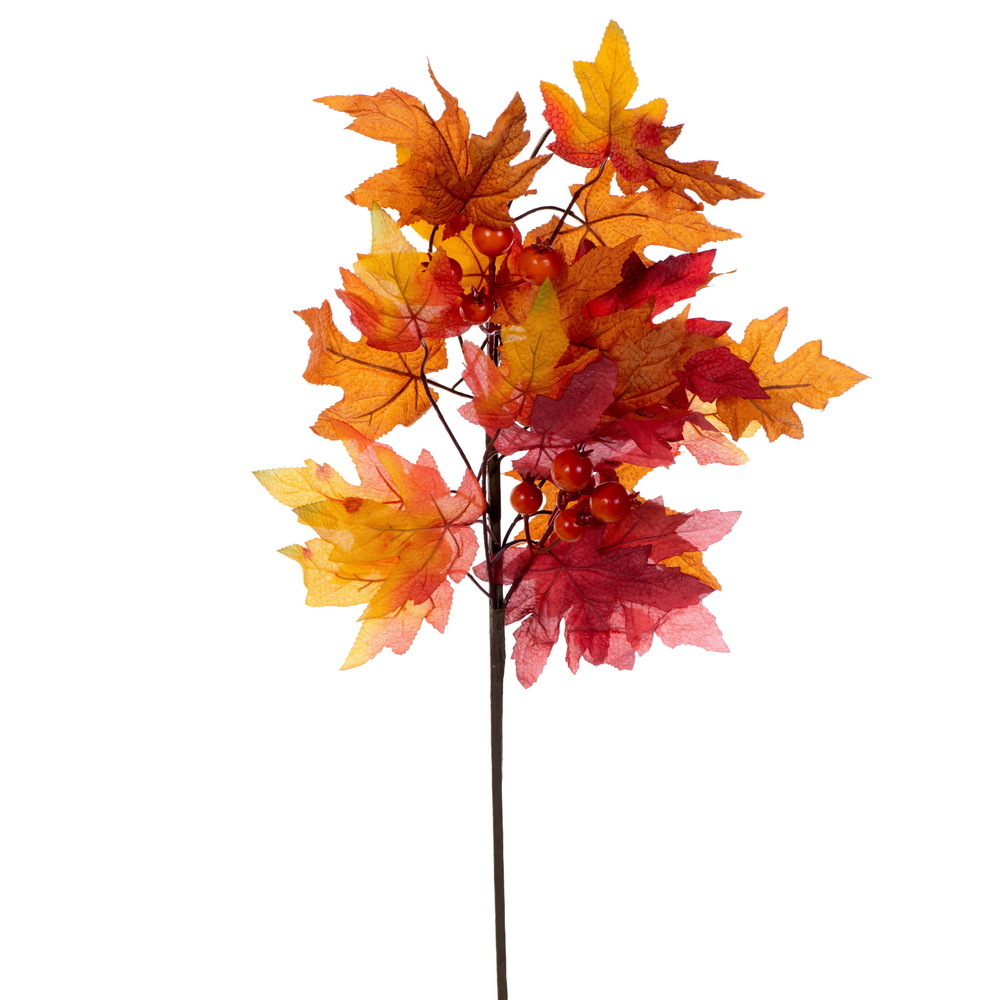 27" Fall Red Maple Leaf Spray 2/Bag