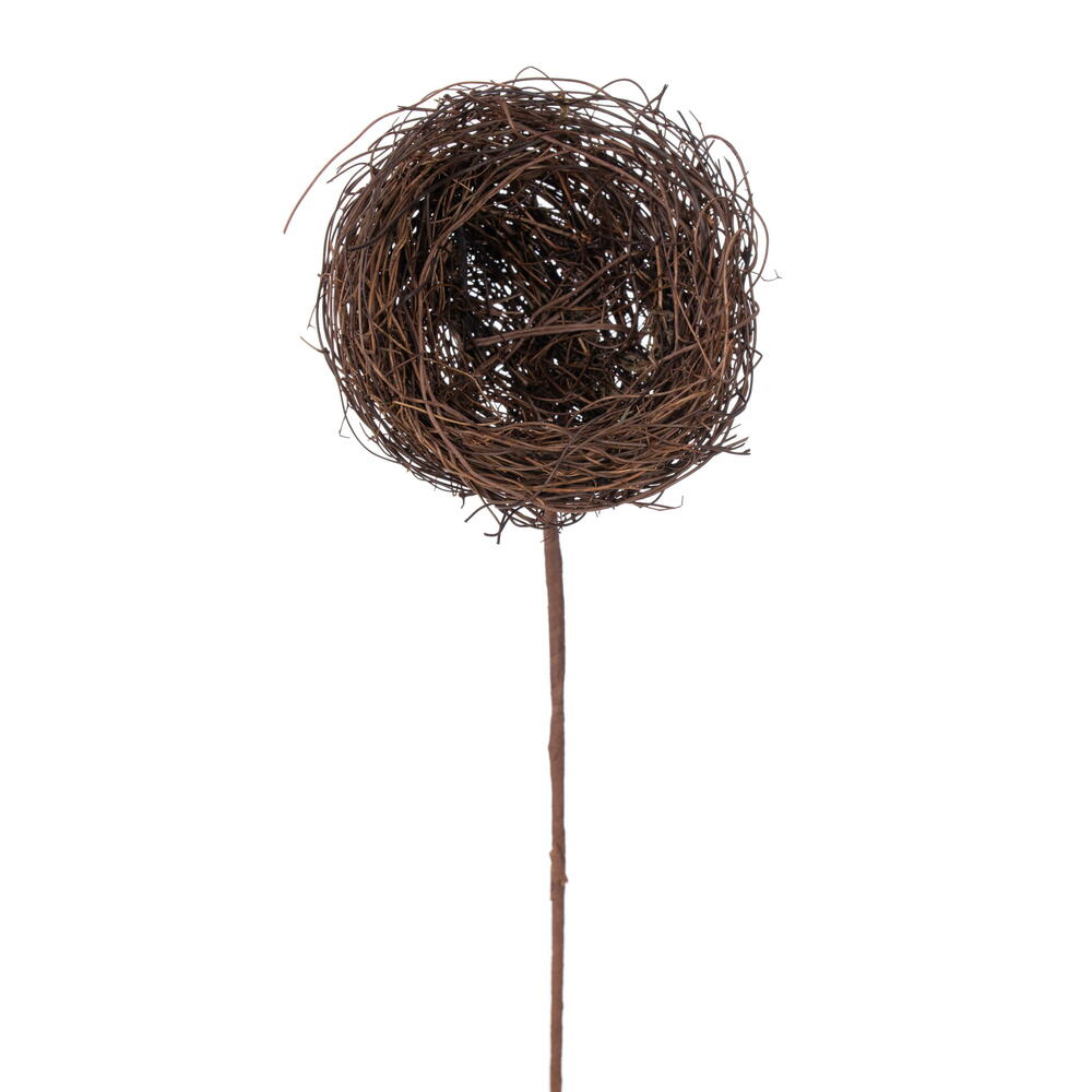 Vickerman 10"H Artificial Bird's Nest on Stem