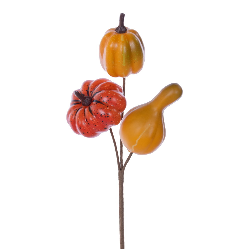 12" Yellow/Orange Pumpkin/Gourd Pck 4/Bg