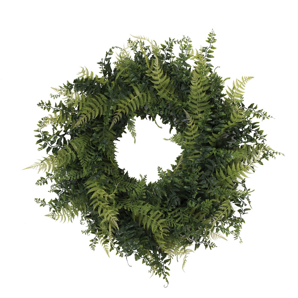 Vickerman Artificial Buckler Fern and Grass Wreath