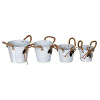 5-8"  Tin Containers Rope Handle 4/pk