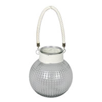 10" Glass Jar with White Rope Handle