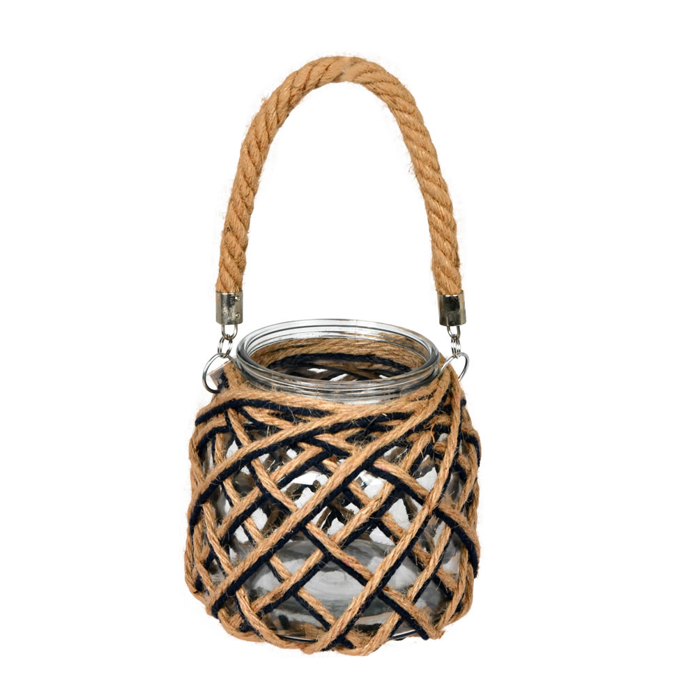 Vickerman Glass Jar in Woven Jute Handle