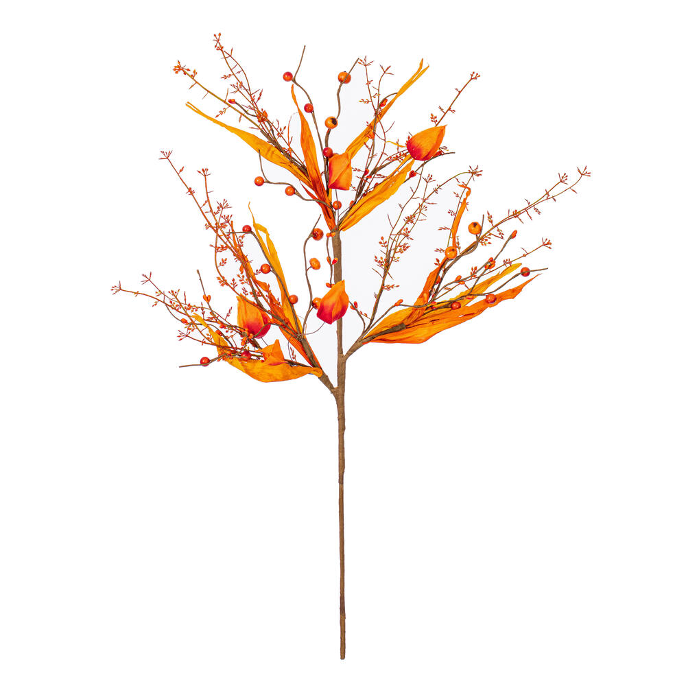 Vickerman Orange Fall Artificial Lantern, Berry, and Husk Spray, 2/bag