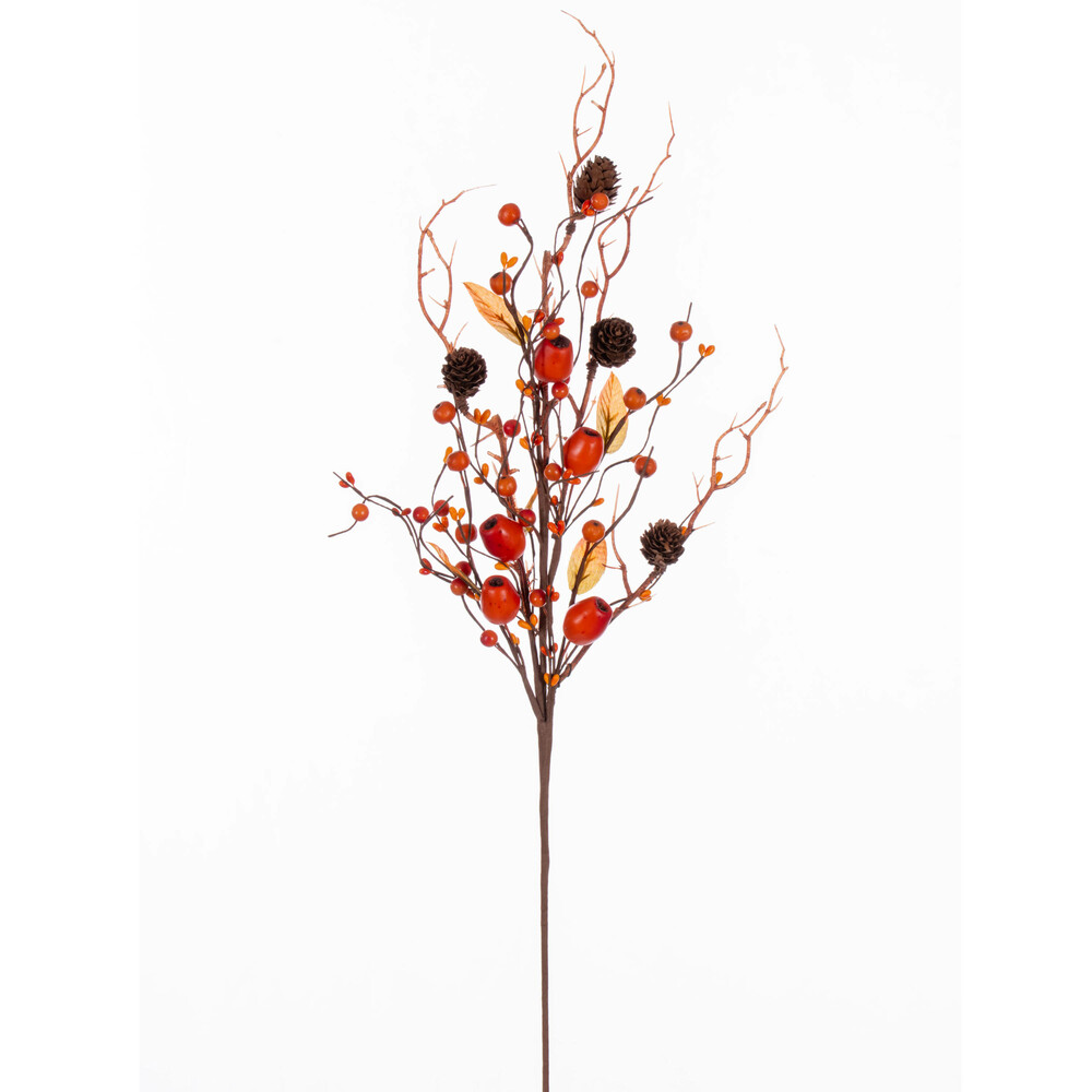 Vickerman Orange Fall Artificial Pods, Berries, and Pinecone Spray, 2/bag