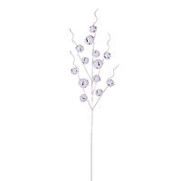 33" White Metal Jingle Bell Spray 2/Bg