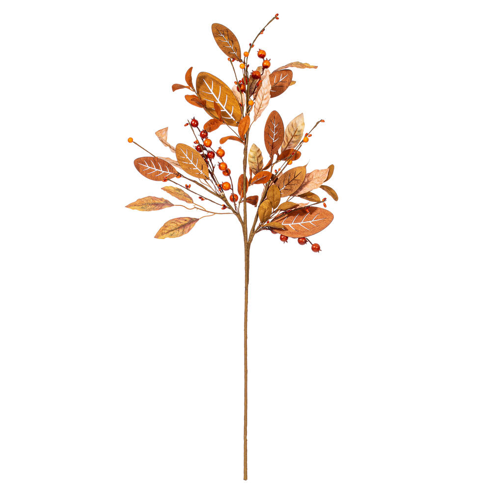 Vickerman Artificial Light Brown Fall Berry and Wood Leaf Collection