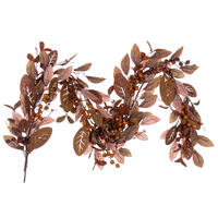 Vickerman Artificial Light Brown Fall Berry and Wood Leaf Collection