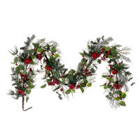 Vickerman Green Holly Pine and Red Jingle Bell Collection