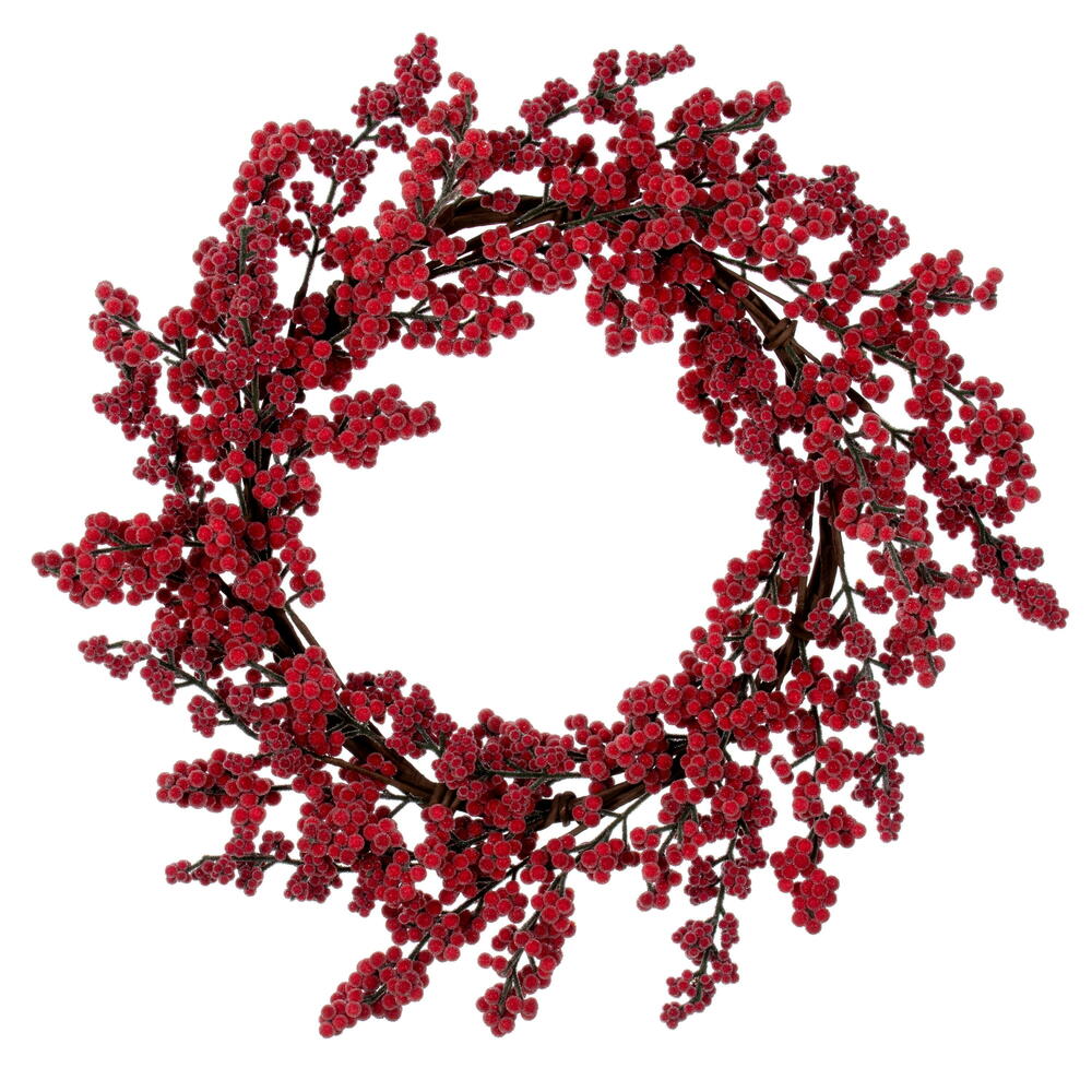 Vickerman Artificial Red Ice Berry Wreath