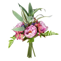 Vickerman 14" Artificial Peony Bouquet