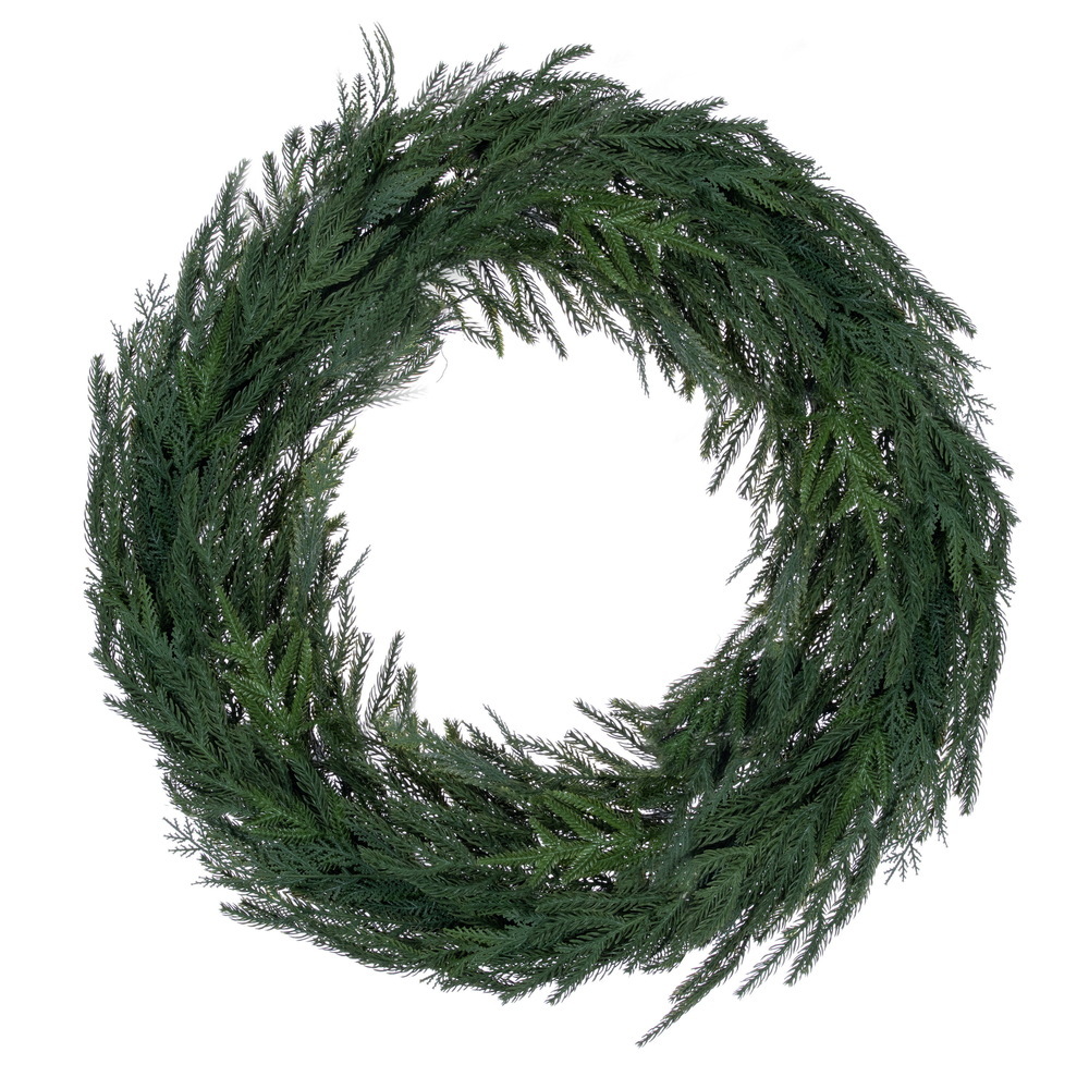 28" Green Soft Norfolk Pine Mix Wreath