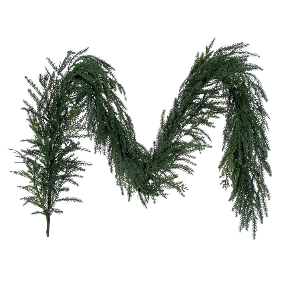 6' Green Soft Norfolk Pine Mix Garland
