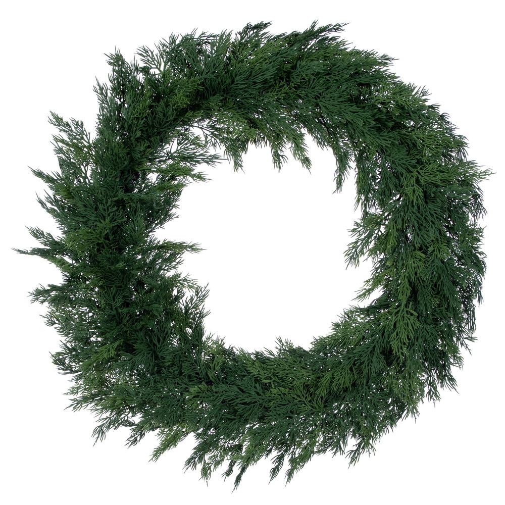 28" Green Soft Cypress Wreath