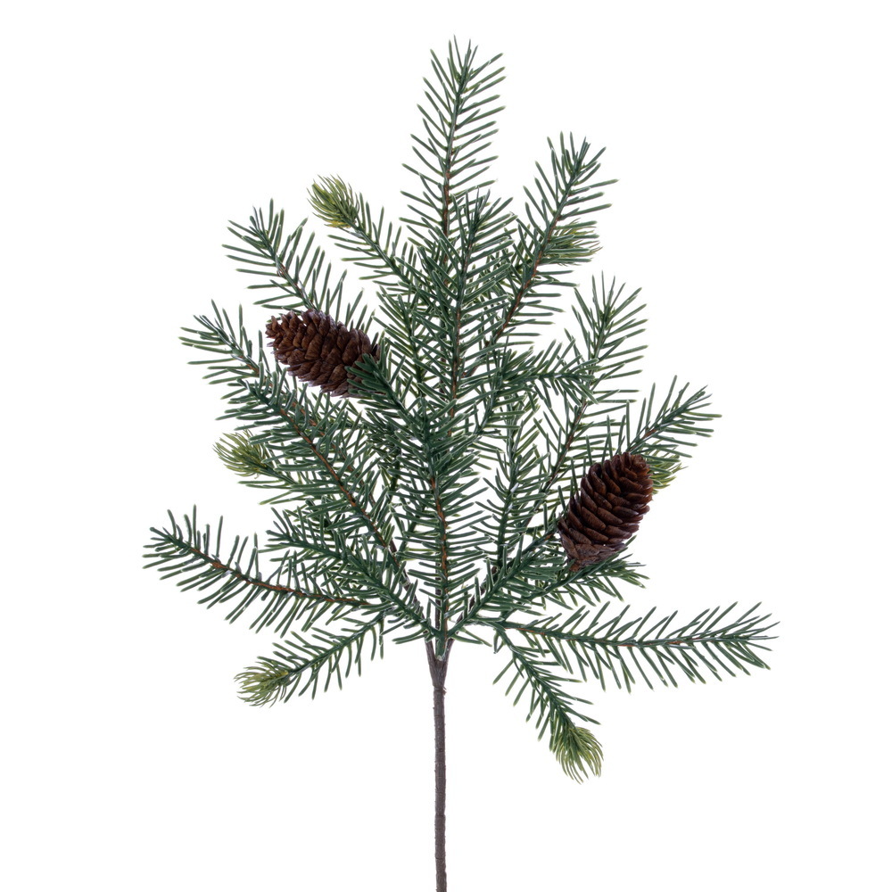 17" Green Pine Spray Pinecones 3/Bag